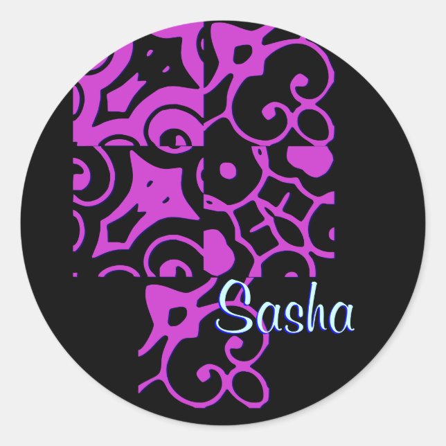 Sasha Designer Name Sticker (Vorderseite)