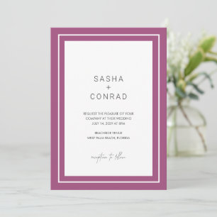Sasha Mauve Modern Wedding Einladung