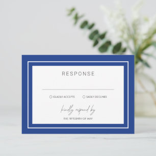 Sasha Sapphire Modern Wedding RSVP Karte