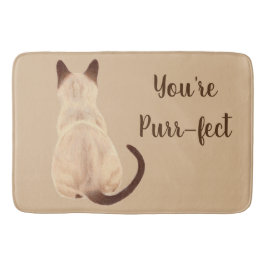 Sasha Siamese Cat Lover Back View You are Purfect Badematte