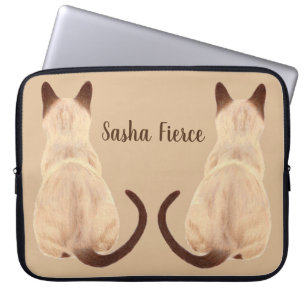 Sasha Siamese Cat Mama Kitty Blick weg Rückblick Laptopschutzhülle