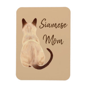 Sasha Siamese Cat Mama Kitty Blick weg Zeichnend Magnet