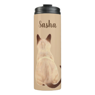 Sasha Siamese Katze Rückansicht Individuelle Kitty Thermosbecher