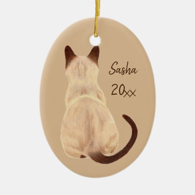 Sasha siamesische Katze, die hintere Keramikornament (Vorne)