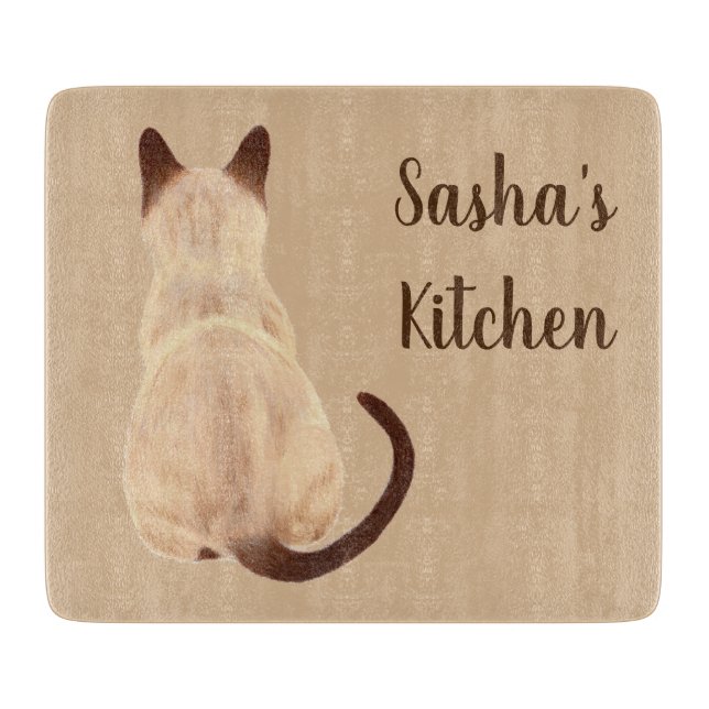 Sasha siamesische Katzen-LiebhaberKitty, der weg Schneidebrett (Vorderseite)