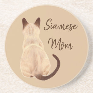 Sasha siamesische Katzen-MamaKitty, der weg Untersetzer