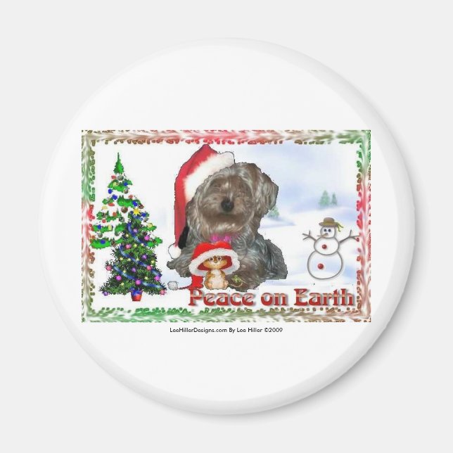 Sasha Sydney Silky Dog Mouse Holiday Geschenke Magnet (Vorne)