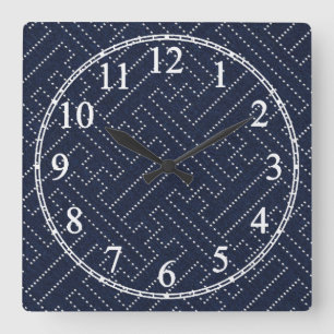 Sashiko Key Quadratische Wanduhr