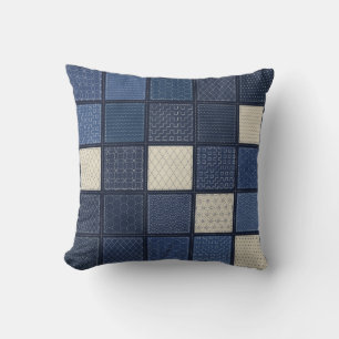 Sashiko-Muster-Quilt Indigo Japanisches Sticken Kissen
