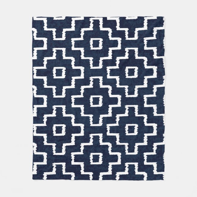 Sashiko Muster: Traditionelle japanische Stickerei Fleecedecke (Vorderseite)
