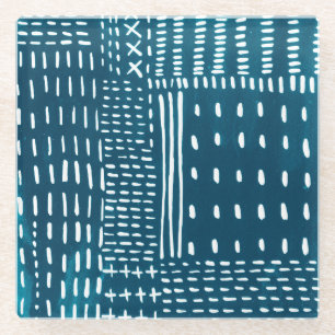 Sashiko Stitches Glasuntersetzer