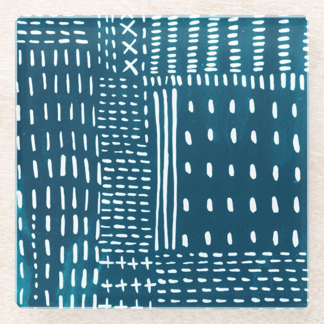 Sashiko Stitches Glasuntersetzer (Vorderseite)