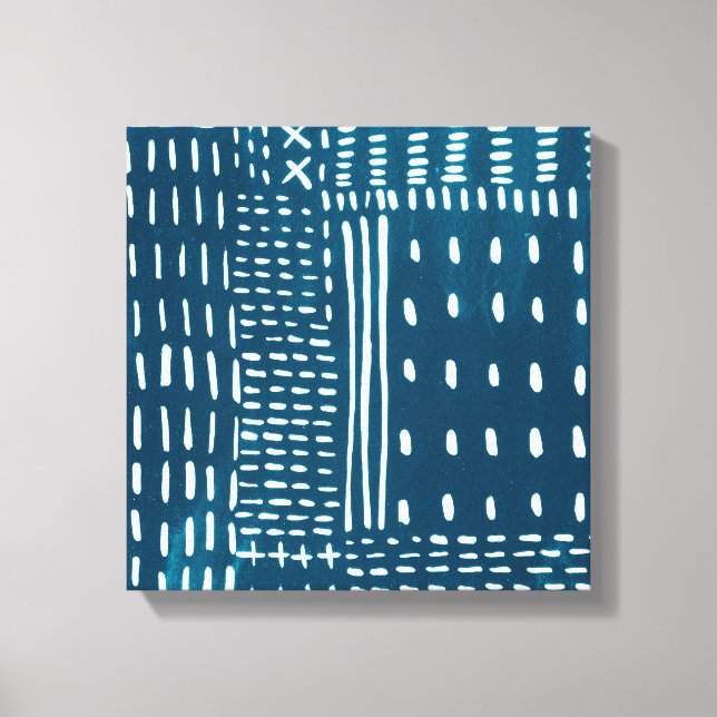 Sashiko Stitches Leinwanddruck (Vorderseite)