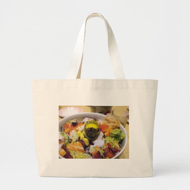 Sashimi Lmon Thunfisch Meeresfrüchte Kaviar Japani Jumbo Stoffbeutel (Vorne)