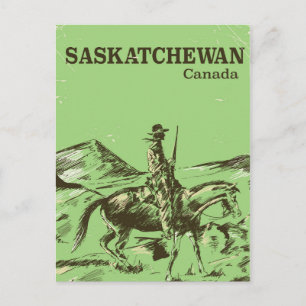 Saskatchewan Canada Vintage Reiseplakat Postkarte