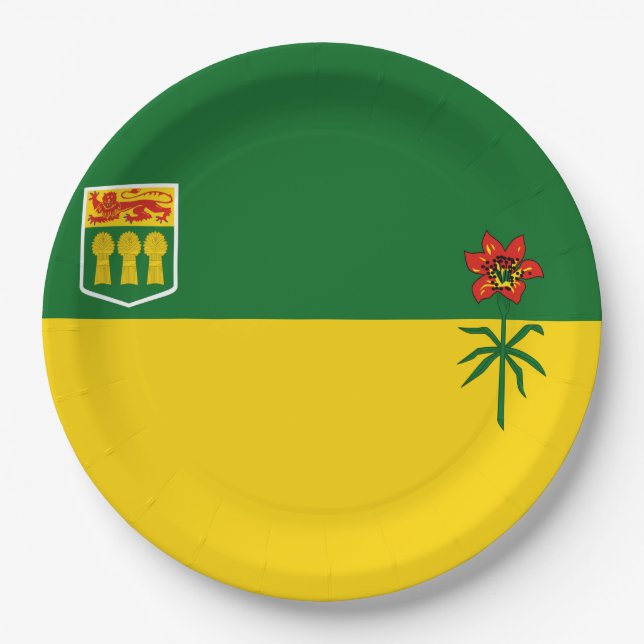Saskatchewan Flag Pappteller (Vorderseite)
