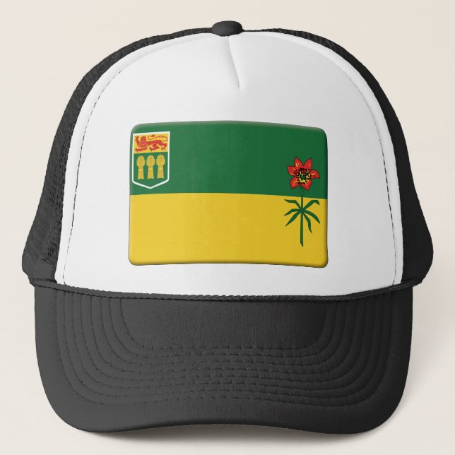 Saskatchewan-Flagge PERSONIFIZIEREN Truckerkappe (Vorderseite)