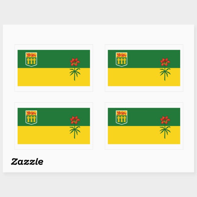 Saskatchewan Flags Graphic Rechteckiger Aufkleber (Blatt)