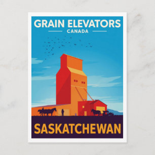 Saskatchewan-Getreidespeicher im Vintage-Stil Postkarte