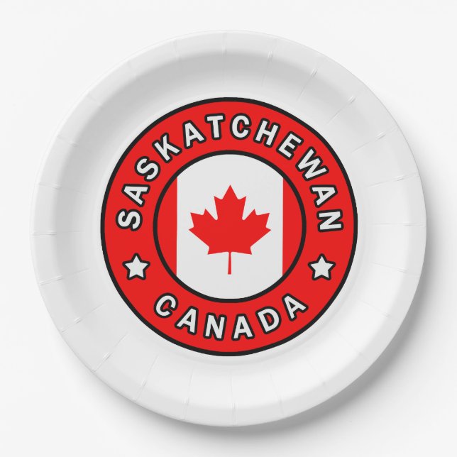 Saskatchewan Kanada Pappteller (Vorderseite)