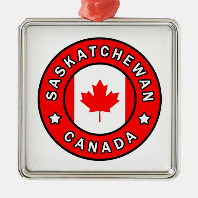Saskatchewan Kanada Silbernes Ornament (Vorne)