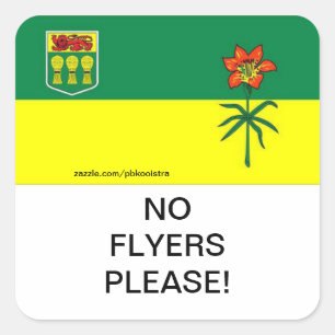 Saskatchewan keine Flyer gefallen Briefkasten Quadratischer Aufkleber