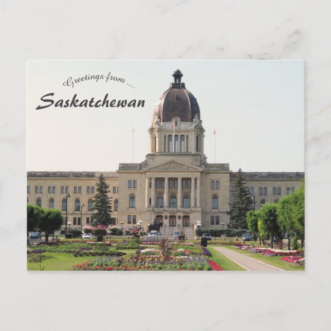 Saskatchewan Legislative Gebäude Postkarte (Vorderseite)
