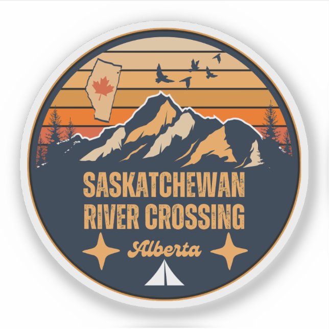 Saskatchewan River Crossing, Alberta Aufkleber (Vorderseite)