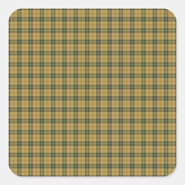 Saskatchewan Tartan Quadratischer Aufkleber (Vorderseite)