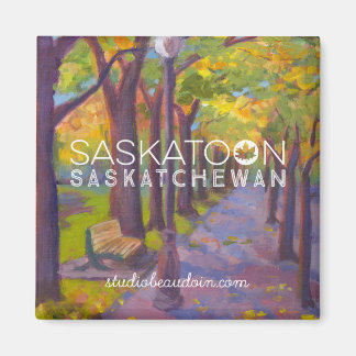 Saskatoon Herbstspaziergang - Kühlschrankmagnet
