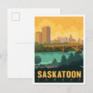Saskatoon Kanada Vintage-Reise  Postkarte