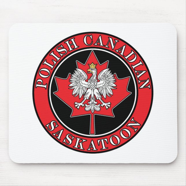 Saskatoon Runde Polnisch-Kanadisches Leaf Mousepad (Vorne)
