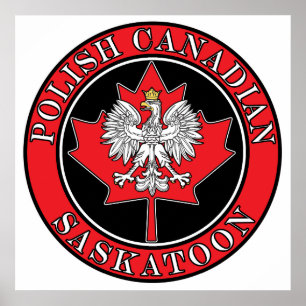 Saskatoon Runde Polnisch-Kanadisches Leaf Poster