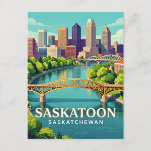 Saskatoon Saskatchewan Prairie-Skyline 🌿 Postkarte
