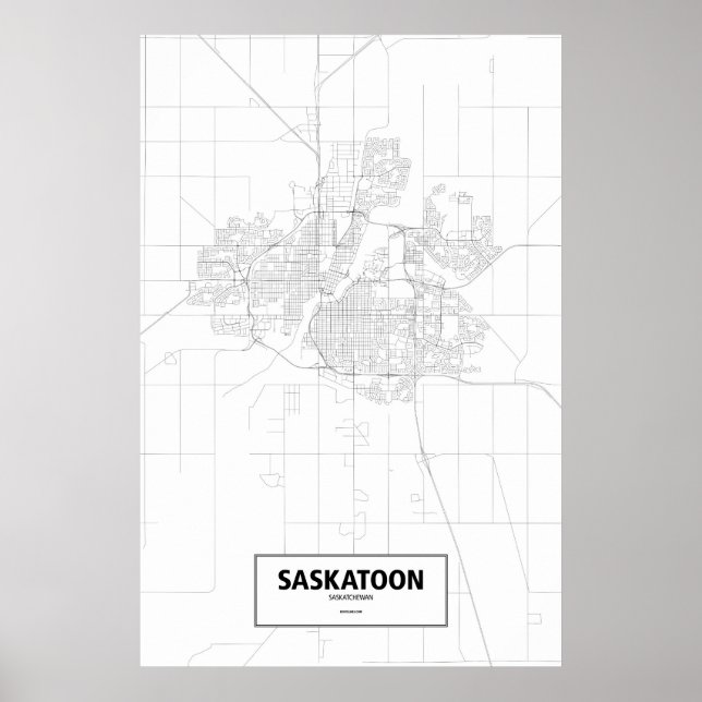 Saskatoon, Saskatchewan (schwarz auf weiß) Poster (Vorne)