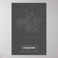 Saskatoon, Saskatchewan (weiß auf schwarz)