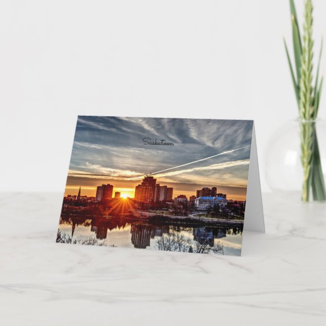 Saskatoon Sunset Karte (Vorderseite)