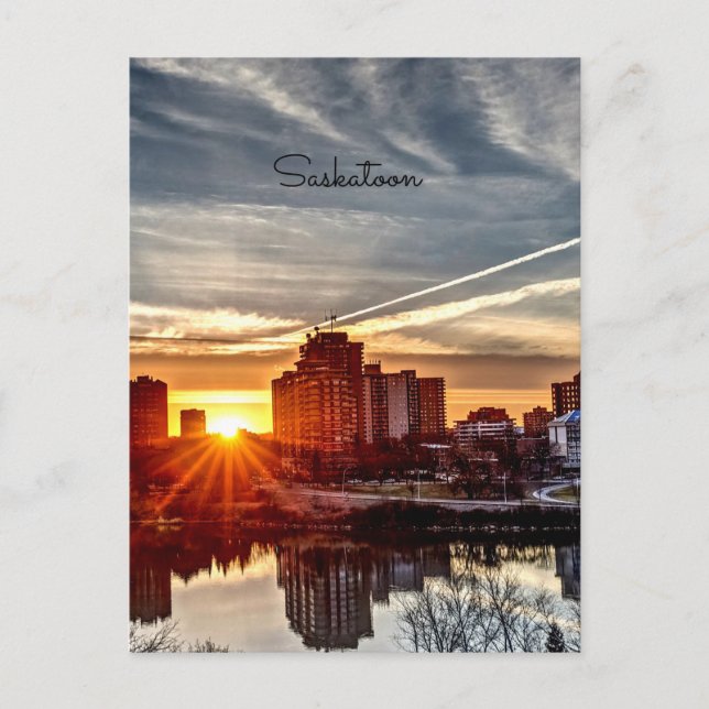 Saskatoon Sunset Postkarte (Vorderseite)
