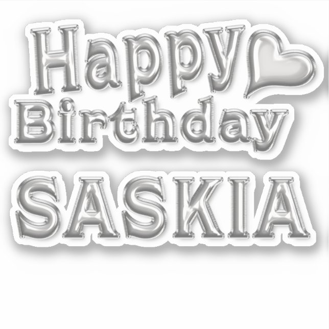 Saskia Happy Birthday Autocollants (Devant)
