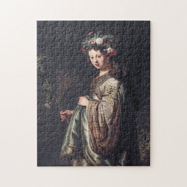 Saskia van Uylenburgh as Flora, Rembrandt, 1634 (Vertikal)