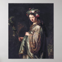 Saskia van Uylenburgh as Flora, Rembrandt, 1634