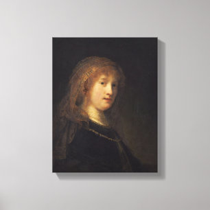Saskia van Uylenburgh, c.1634-1640 (Öl auf Platte Leinwanddruck