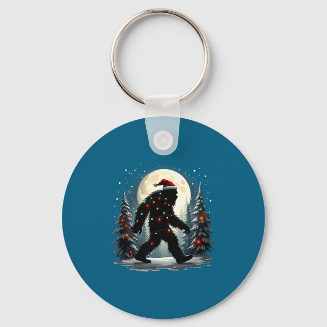 Sasquatch 67 Santa Bigfoot Christmas Tree Funny  Schlüsselanhänger (Vorderseite)