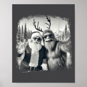 Sasquatch 67 Weihnachtsbaum Lustiger Weihnachtsman Poster
