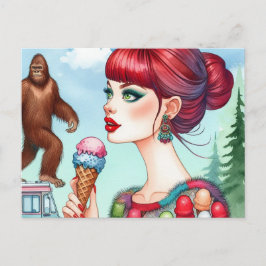 Sasquatch auf dem Eiskremsrucker Postkarte