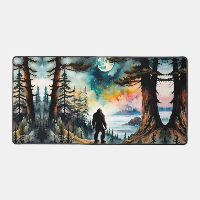 Sasquatch besichtigt sein Land und den Ozean Schreibtischunterlage (Vorderseite)