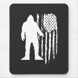 Sasquatch Bigfoot American Flag Mousepad