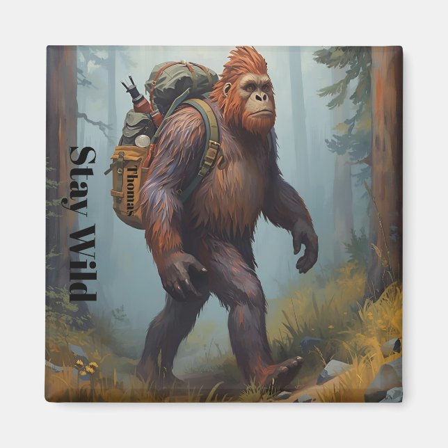 Sasquatch Bigfoot Aufkleber Magnet (Vorne)