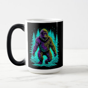 Sasquatch Bigfoot in Aquamarin und schwarz Verwandlungstasse