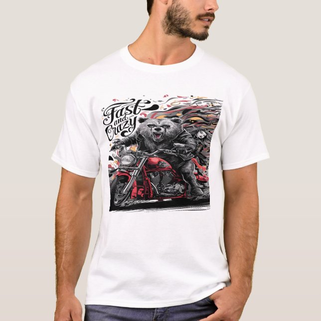 Sasquatch Bigfoot Joyride Motorrad Adventure T-Shirt (Vorderseite)